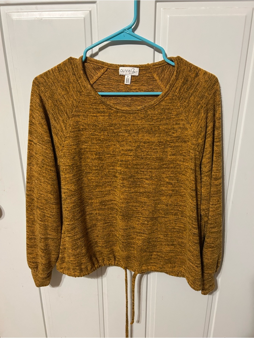 Olivia Sky Golden Mustard Crewneck Sweater